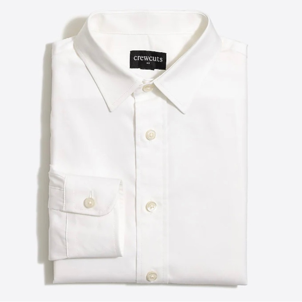 NWT J. Crew Crewcuts Boys' Long-sleeve Flex Thompson Shirt White